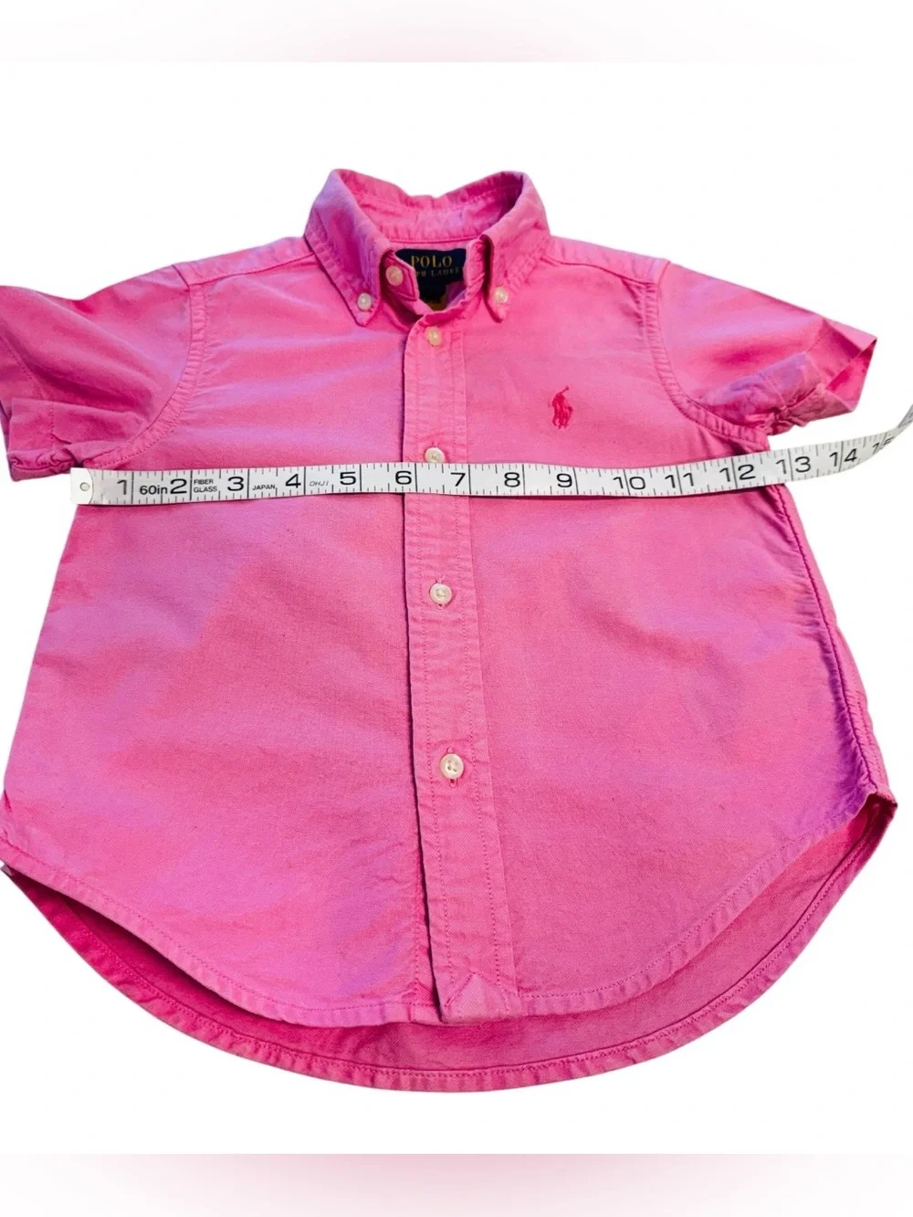 Ralph Lauren Hot Pink Short-Sleeve Button-Down Shirt Girls Size 2/2T